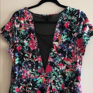 Colorful Midi Party Dress with Mesh Back